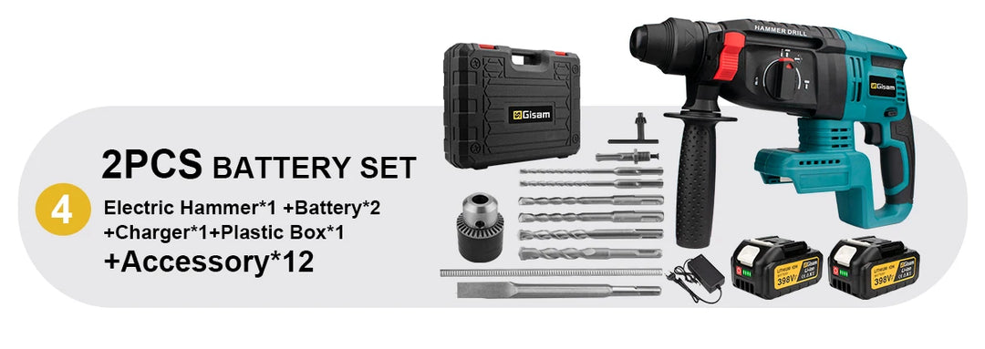 26Mm Brushless Electric Hammer Drill Multifunctional Rotary Hammer Cordless Impact Hammer Power Tools For Makita 18V Battery product image showing features or usage