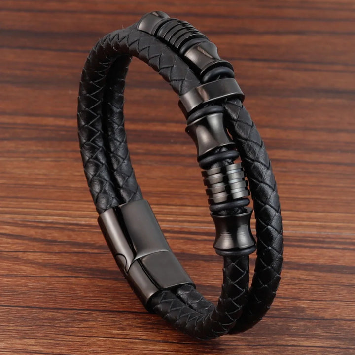 SmartGearPros Men's Rope Bracelet – Stainless Steel Charm Wristband for Style, Strength & Gifting