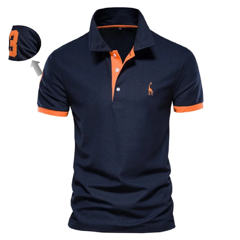 SmartGearPros Embroidered Polo – Men’s Cotton Shirt with Giraffe Design for Casual Class