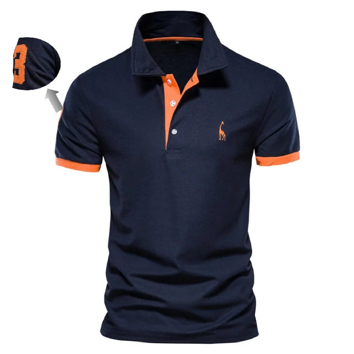 SmartGearPros Embroidered Polo – Men’s Cotton Shirt with Giraffe Design for Casual Class