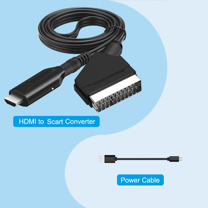 SmartGearPros HDMI to SCART Converter – AV Adapter for Retro TVs, DVD Players & Legacy Displays