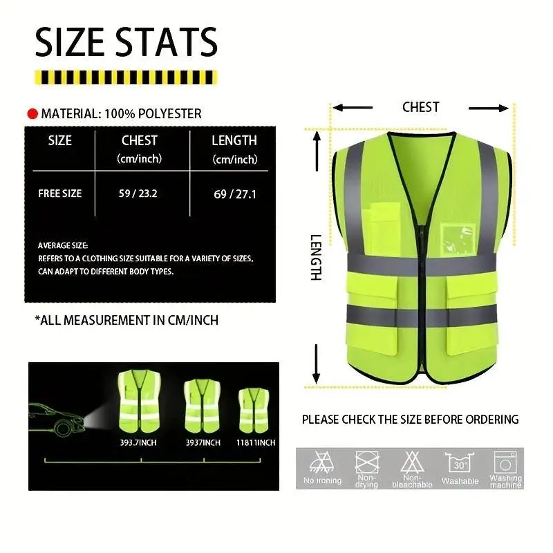 SmartGearPros High-Vis Safety Vest – Multi-Pocket Reflective Gear for Construction & Road Work