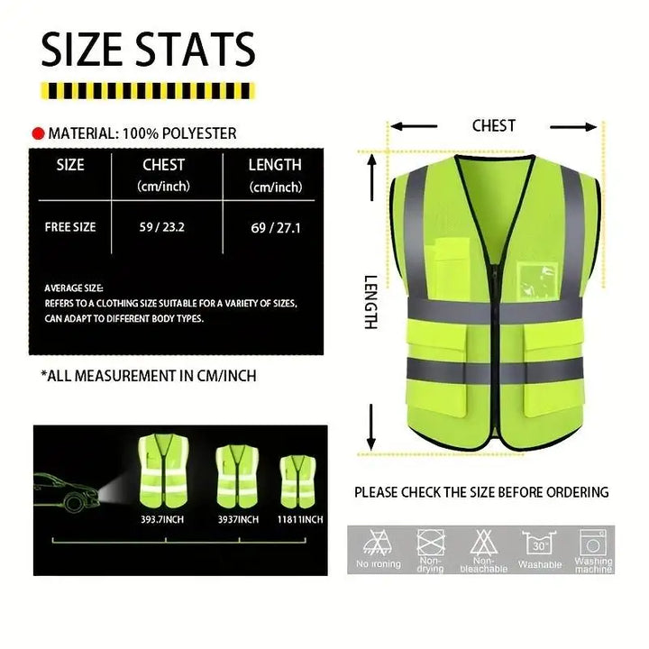 SmartGearPros High-Vis Safety Vest – Multi-Pocket Reflective Gear for Construction & Road Work
