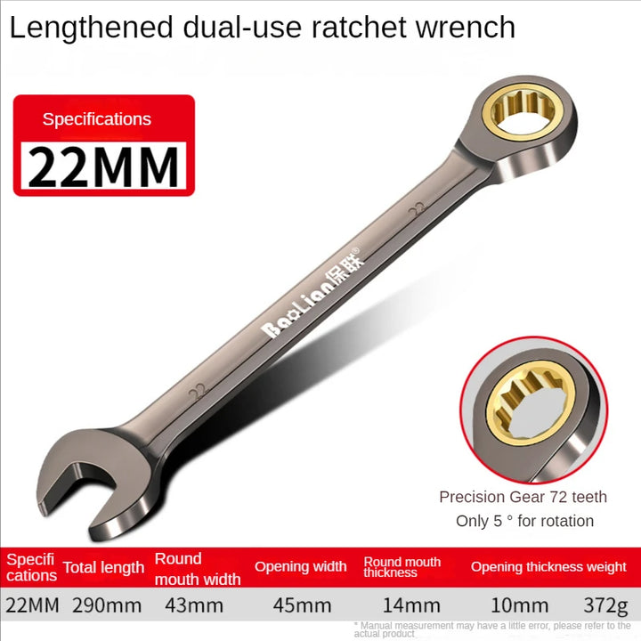 LIXIU Adjustable Torx Wrench – 8-22mm Ratchet Spanner Multi-Tool