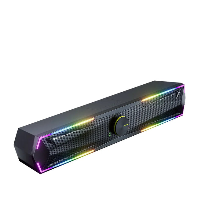 SmartGearPros 4D RGB Gaming Soundbar – Stereo Computer Speaker with Subwoofer & LED Light Show