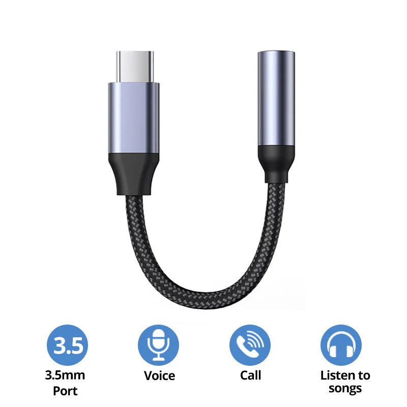 SmartGearPros USB-C to 3.5mm Adapter – 2-in-1 Audio + Charging Converter for Type-C Devices