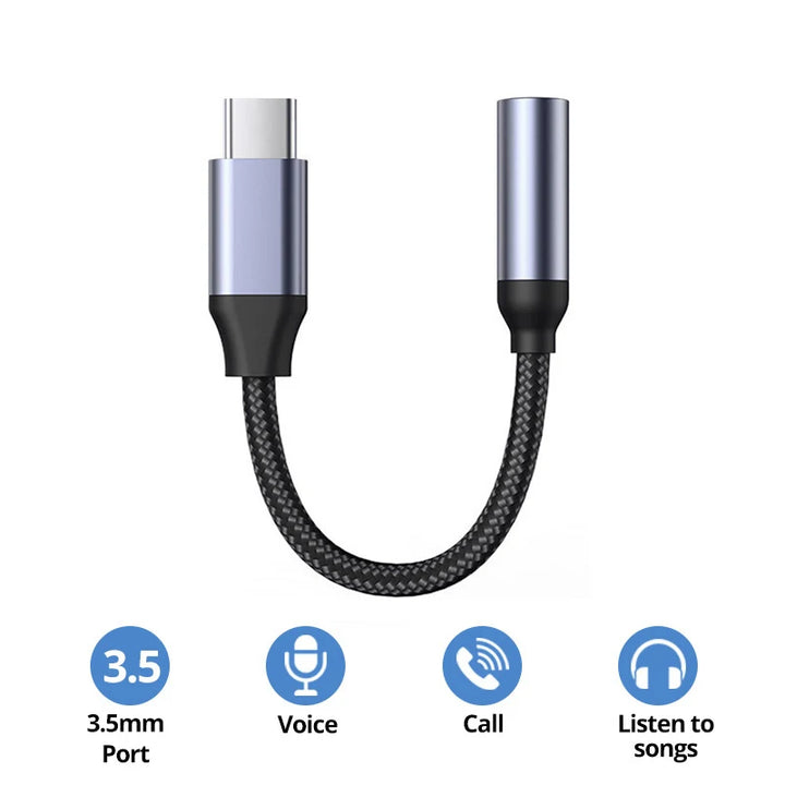 SmartGearPros USB-C to 3.5mm Adapter – 2-in-1 Audio + Charging Converter for Type-C Devices