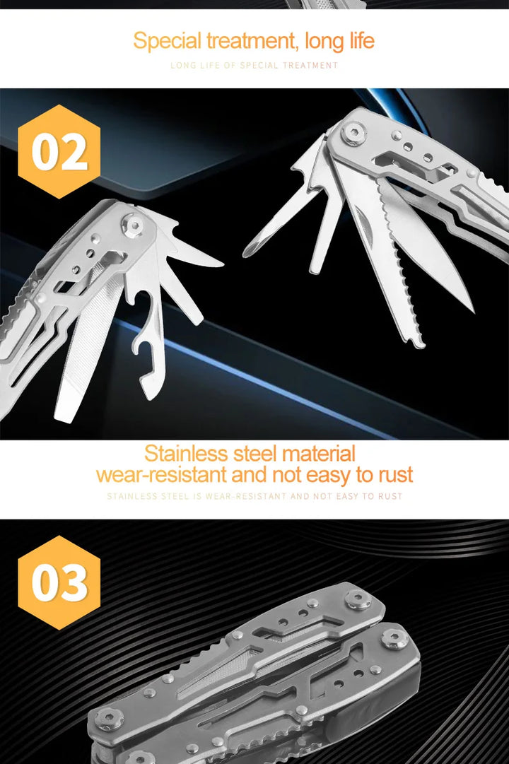 SmartGearPros Folding Multi-Tool – Pliers, Knife, Screwdriver & More in Pocket-Size Stainless Steel Kit