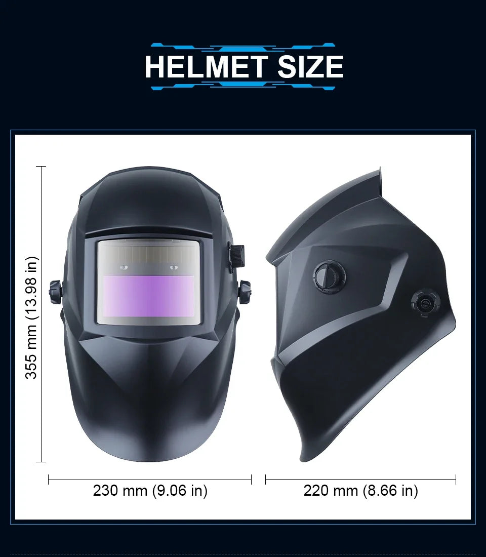 Hood positioned next to welding gloves and tools