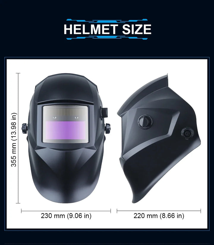 Hood positioned next to welding gloves and tools