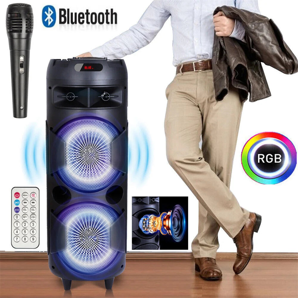 SmartGearPros 6000W Bluetooth Speaker – Portable Subwoofer with Deep Bass, LED Lights & Mic Support