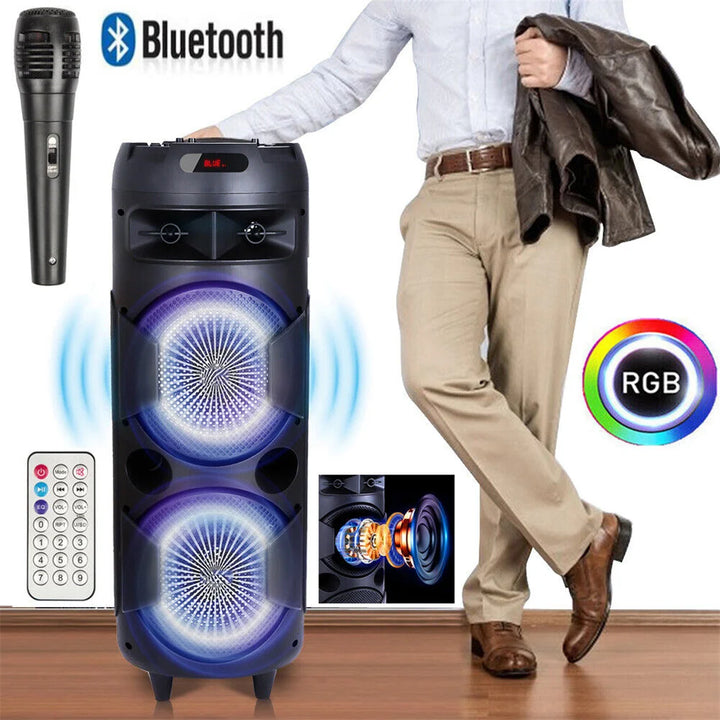 SmartGearPros 6000W Bluetooth Speaker – Portable Subwoofer with Deep Bass, LED Lights & Mic Support