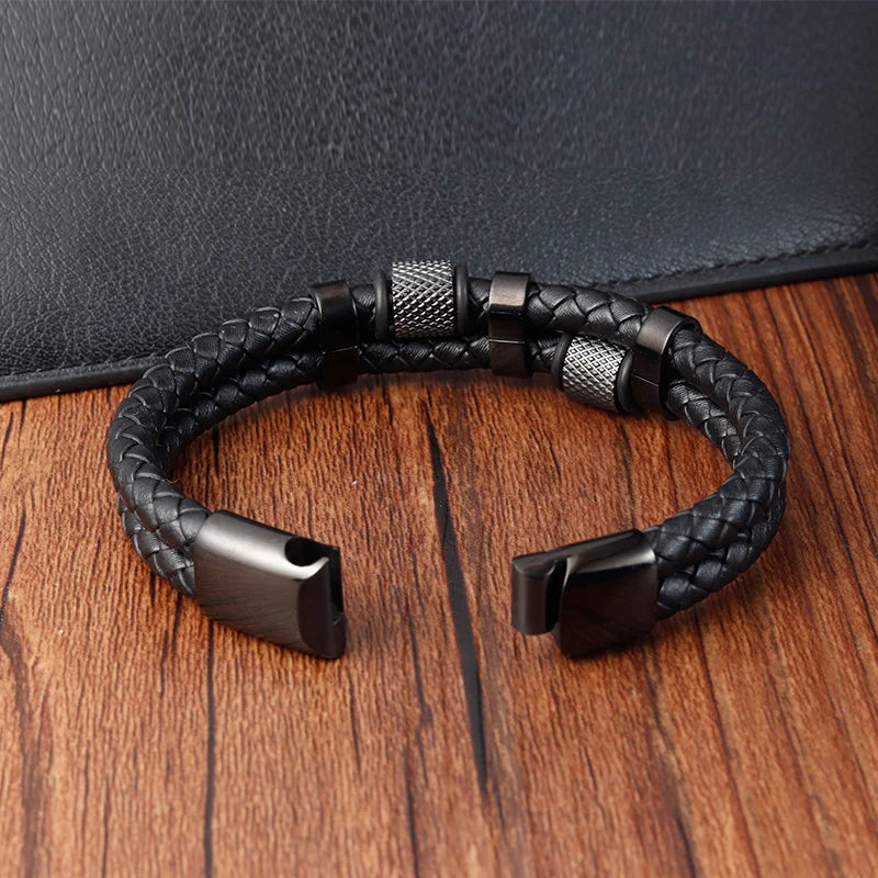 SmartGearPros Men's Rope Bracelet – Stainless Steel Charm Wristband for Style, Strength & Gifting