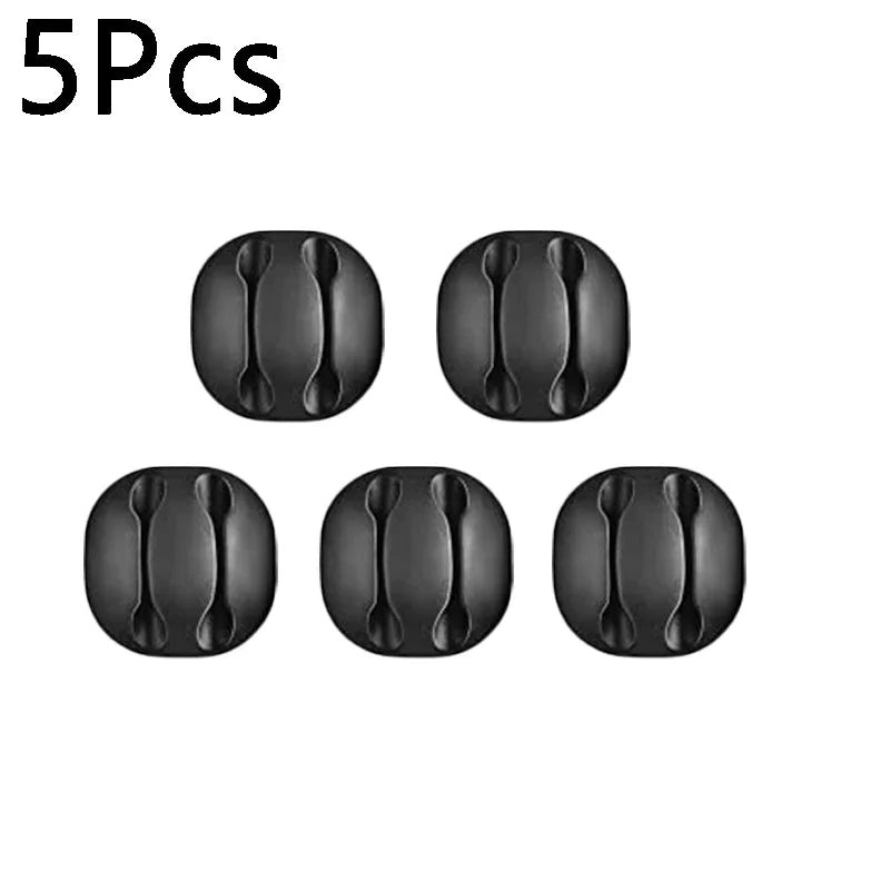 SmartGearPros Self-Adhesive Cable Clips – 1/3/5/10-Pack Silicone USB Cord Holders for Desk, Car & Home Use