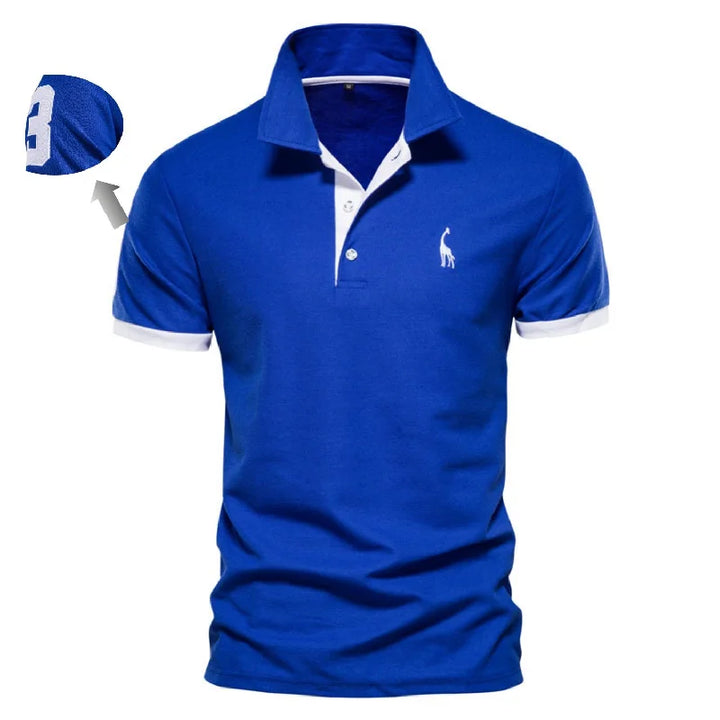 SmartGearPros Embroidered Polo – Men’s Cotton Shirt with Giraffe Design for Casual Class