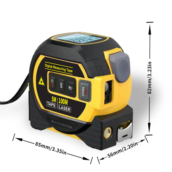 SmartGearPros 1pc Laser Tape Measure 3 In 1 Digital Tape Measure High Precision Laser Rangefinder Steel Tape Measure