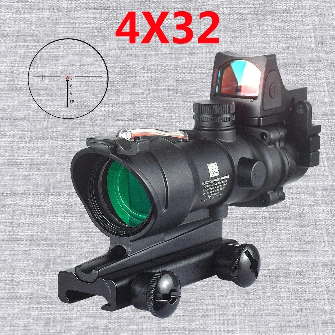 LAMBUL 4x32 Magnifier Scope with Red/Green Dot Sight & Killflash