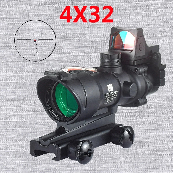 LAMBUL 4x32 Magnifier Scope with Red/Green Dot Sight & Killflash