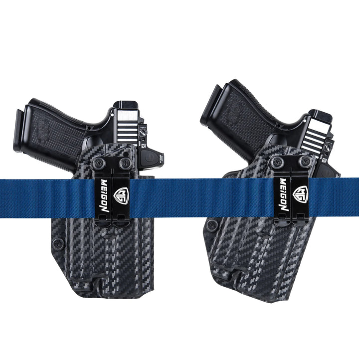 SmartGearPros IWB Kydex Holster for Glock 19 - Olight Baldr S Tactical Flashlight Optic Cut Appendix