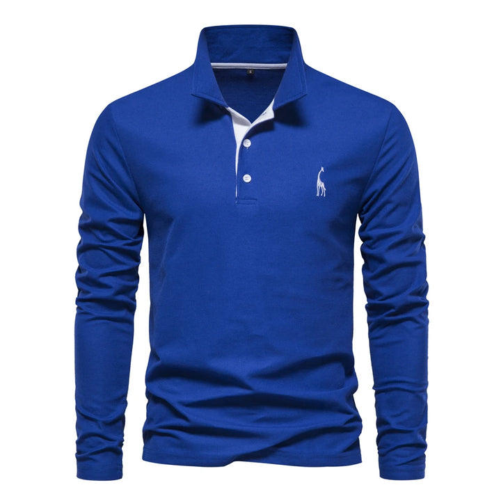 SmartGearPros SmartGearPros Men’s Embroidered Polo Shirt – Long Sleeve Business Casual Fashion