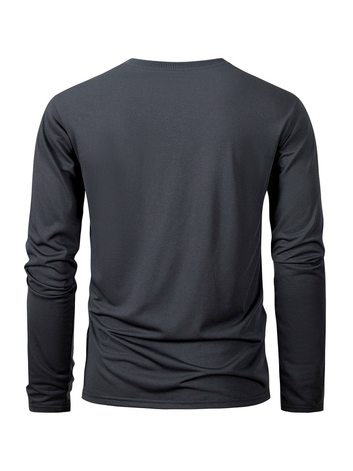 Black long-sleeve shirt on a white background