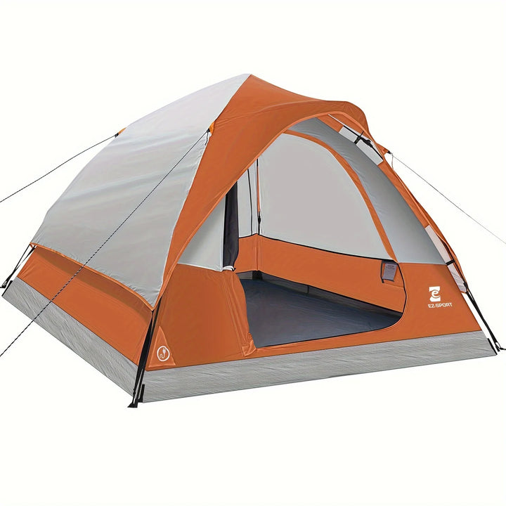 Orange and gray tent on a white background