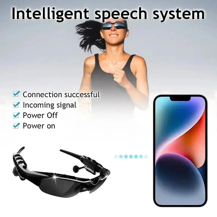 Sports Stereo Wireless Bluetooth Cycling Sunglasses 5 0 Headset Telephone Polarized Driving Sunglasses Mp3 Riding Eyes Glasses product image showing features or usage