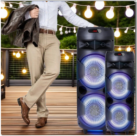 SmartGearPros 6000W Bluetooth Speaker – Portable Subwoofer with Deep Bass, LED Lights & Mic Support