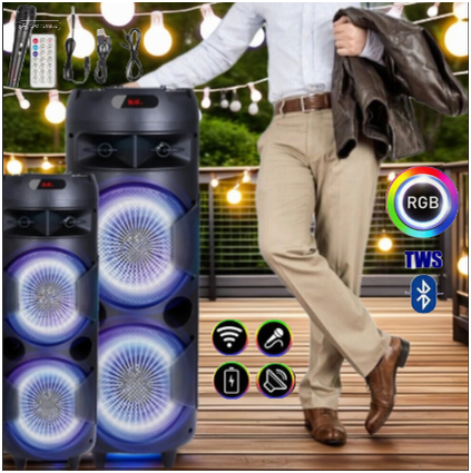 SmartGearPros 6000W Bluetooth Speaker – Portable Subwoofer with Deep Bass, LED Lights & Mic Support