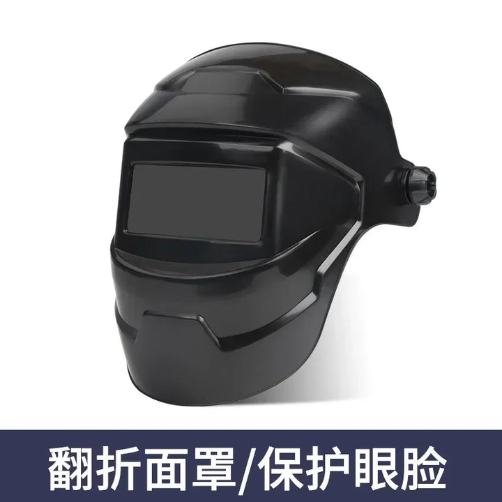 Pc Welding Masks Automatic Variable Light Adjustment Large View Auto Darkening Welding Facemask For Arc Welding Grinding Cutting product image showing features or usage