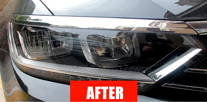 Restoration results shown on foggy headlight lens