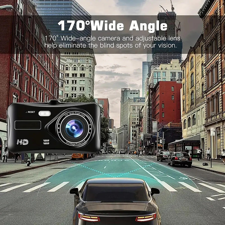 1080P Front & Rear Dash Cam – 4-inch Touchscreen