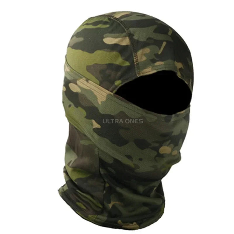 Camouflage balaclava on a white background