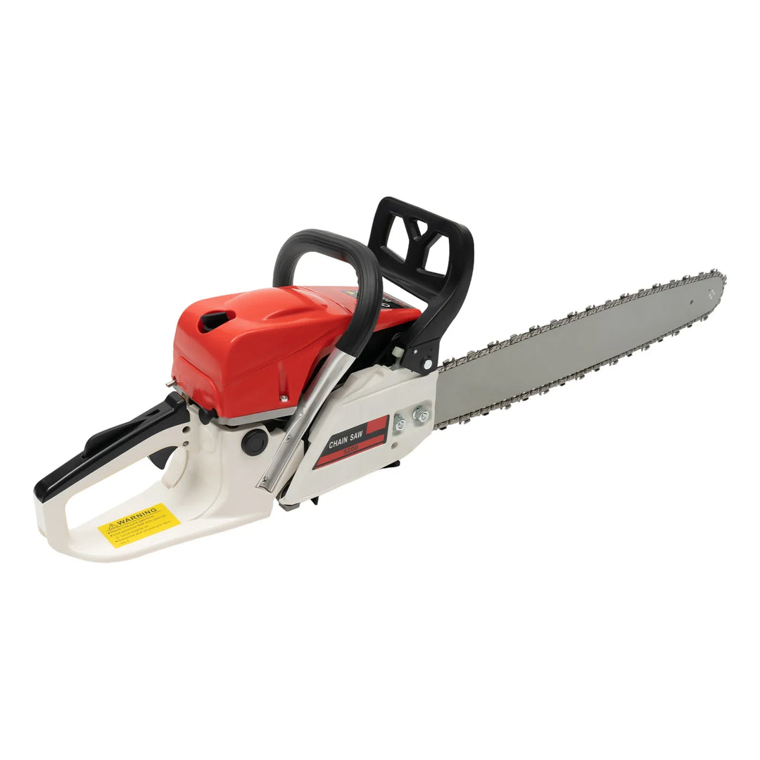 22 Inch 52Cc Gasoline Chainsaw Single Cylinder Air Cooled 2 Stroke Chainsaw Cutting Wood Gas Sawing 7500Rpm For Cutting Wood product image showing features or usage