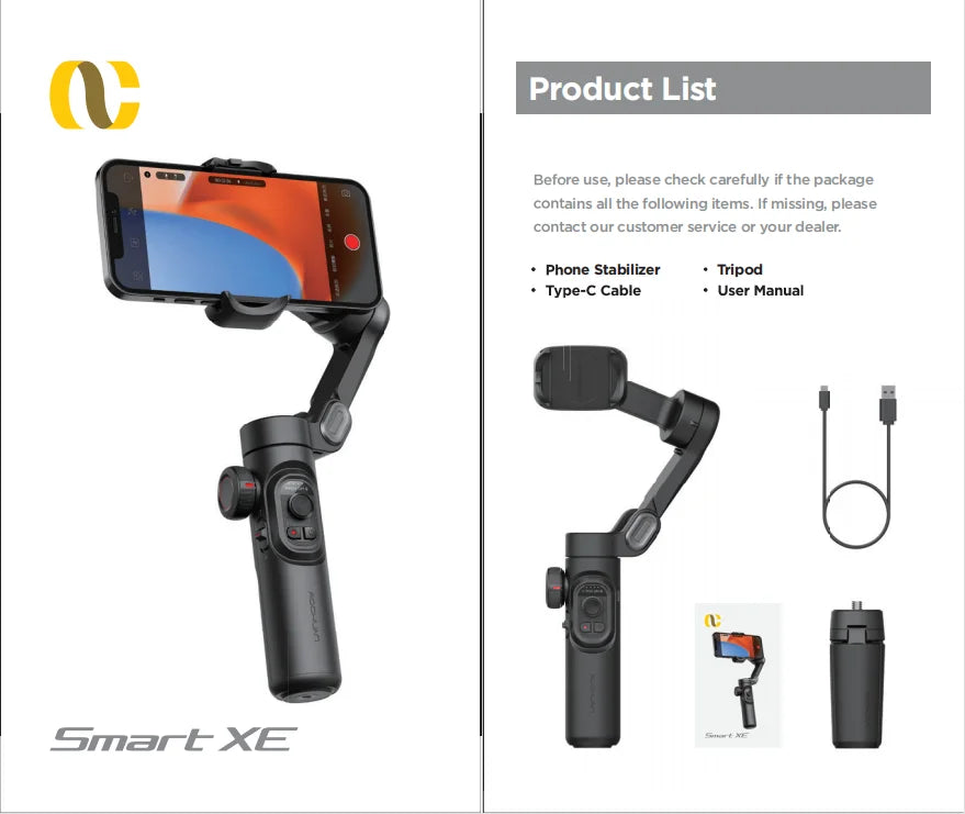 SmartGearPros AOCHUAN 3-Axis Gimbal – Handheld Smartphone Stabilizer with Smart Tracking & Anti-Shake Video Control