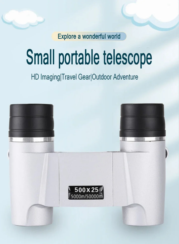 Small portable telescope with cloud background and text about imaging and travel gear.