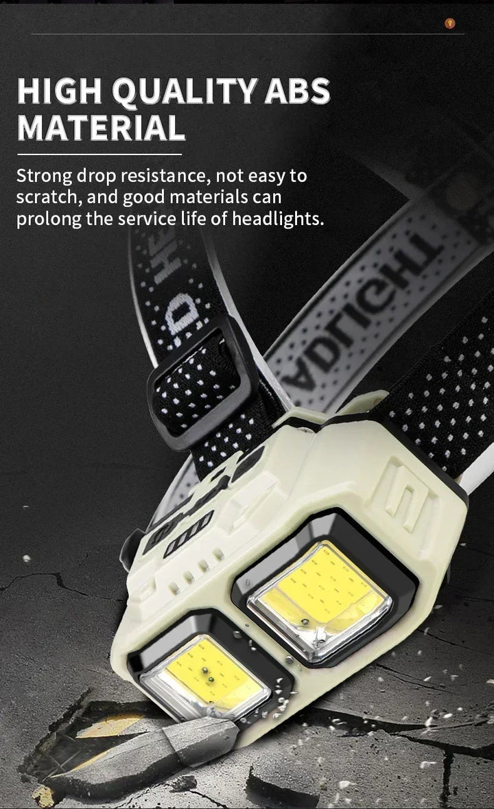 Powerful Led Induction Headlamp 4 Lighting Modes Type C Charge Head Flashlight Outdoor Waterproof Camping Fishing Headlight product image showing features or usage