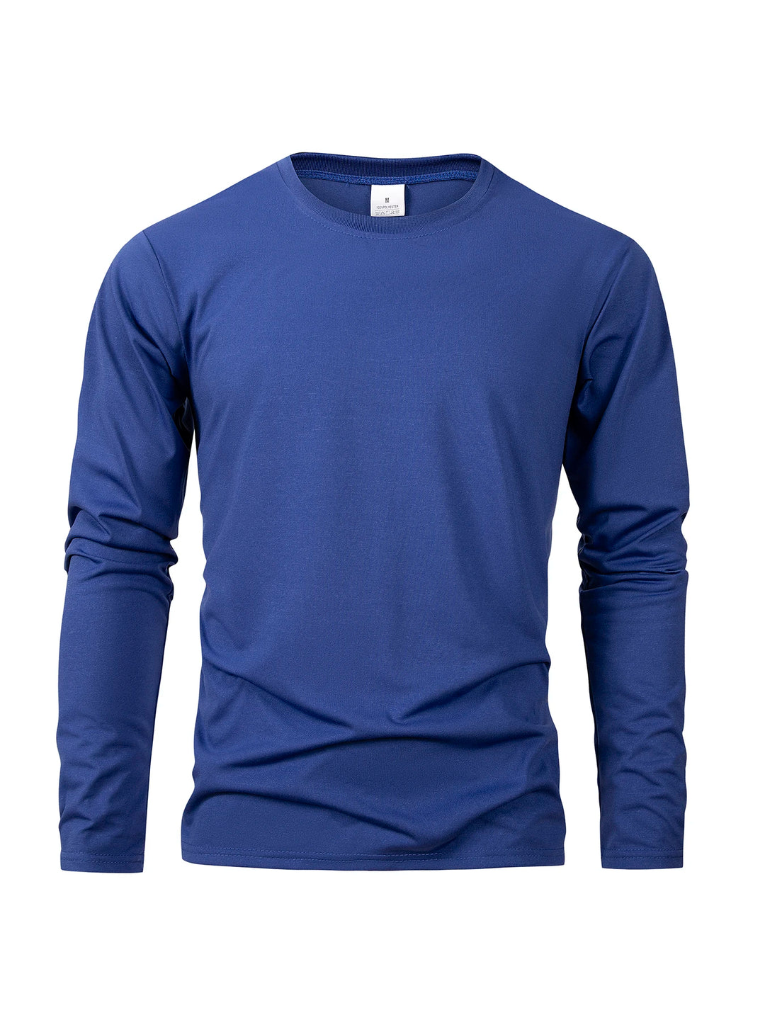 Blue long-sleeve shirt on a white background
