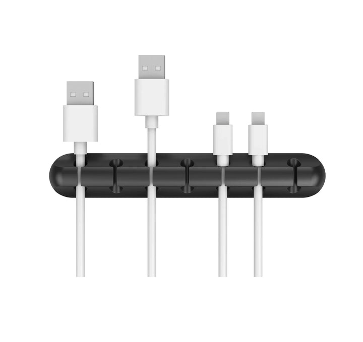 SmartGearPros Silicone USB Cable Organizer – 3/5/7-Hole Cable Winder for Desk, Car, or Wall Mounting