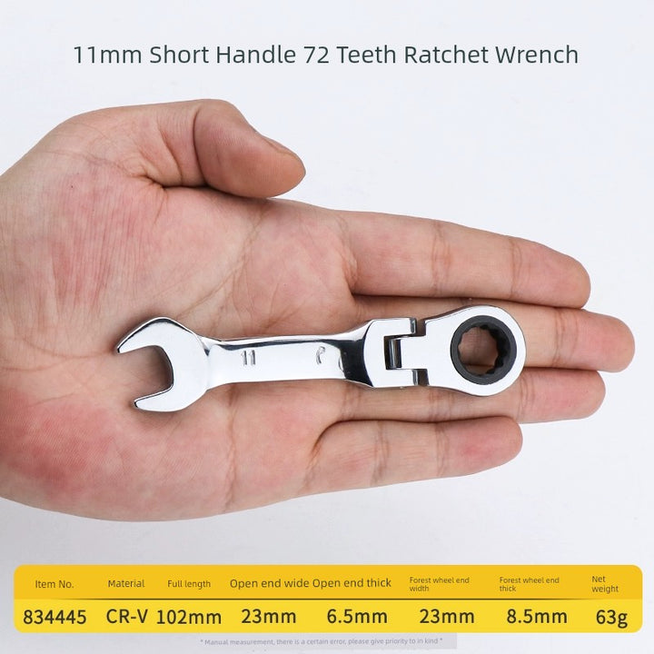 SmartGearPros Short Handle Fast Ratchet Wrench – Dual-Purpose, Labor-Saving, Offset Spanner (10-13mm)