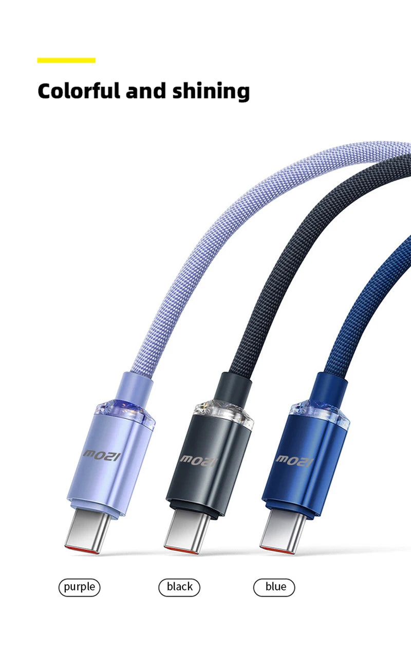 SmartGearPros SmartGearPros 120W USB C Fast Charger Cable – Super-Fast PD Charging, Reinforced & Tangle-Free for Samsung, Xiaomi, Huawei & More