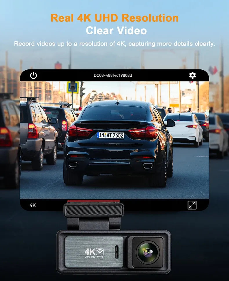 SmartGearPros EKLEVA 4K Ultra Dash Cam – Dual Lens, Night Vision, WiFi & G-Sensor for Ultimate Road Safety