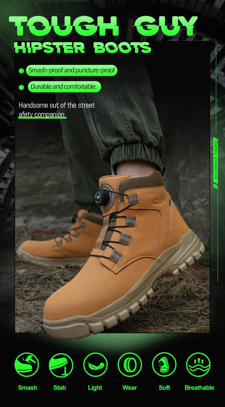 SmartGearPros Indestructible Steel-Toe Boots – Waterproof Safety Footwear for Rugged Work & Weather