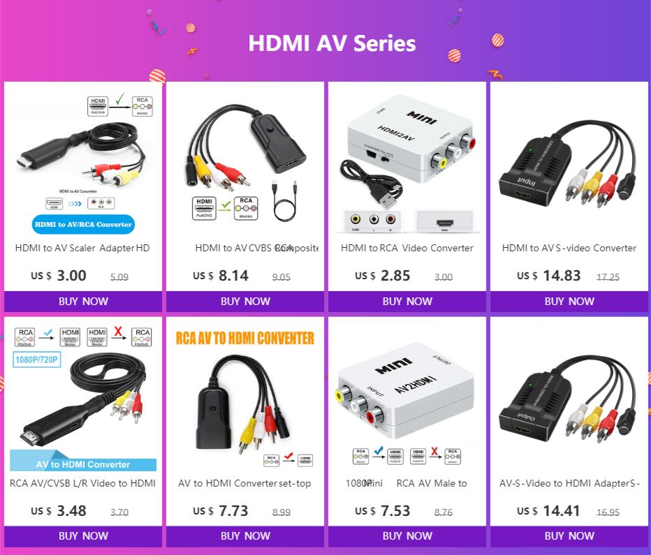 SmartGearPros RCA AV to HDMI Converter – Composite CVSB Adapter for VCR, DVD, Classic Game Consoles to HDTV