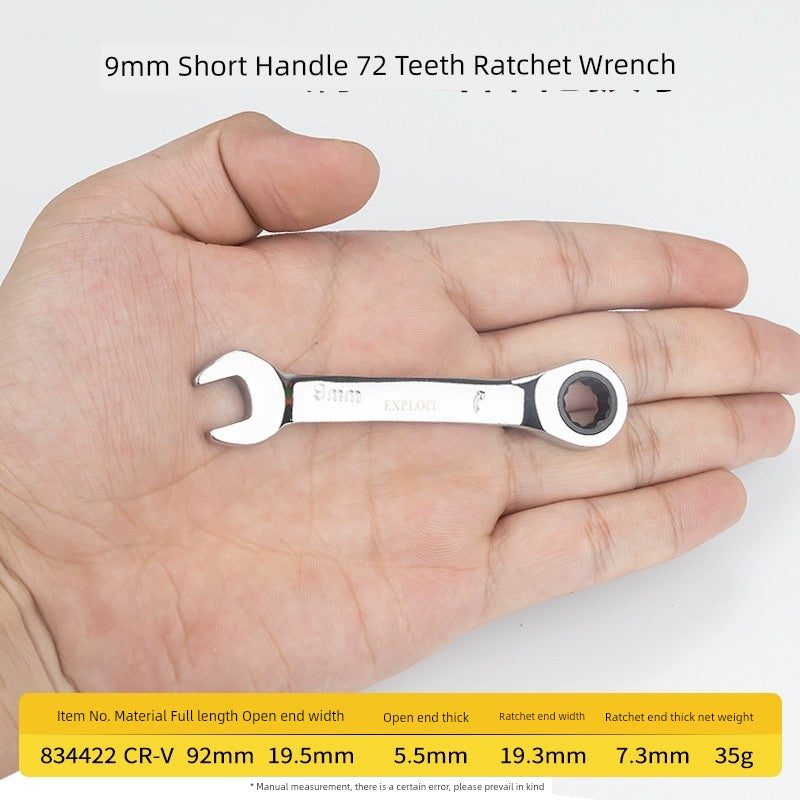 SmartGearPros Short Handle Fast Ratchet Wrench – Dual-Purpose, Labor-Saving, Offset Spanner (10-13mm)