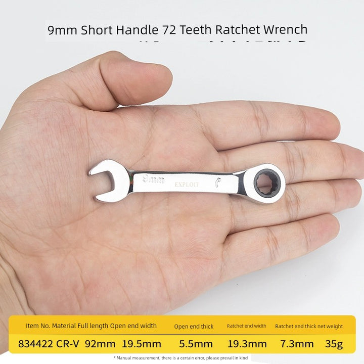 SmartGearPros Short Handle Fast Ratchet Wrench – Dual-Purpose, Labor-Saving, Offset Spanner (10-13mm)
