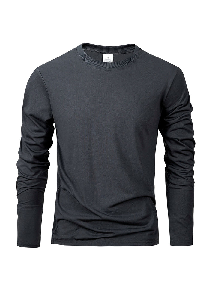 Black long-sleeve shirt on a white background