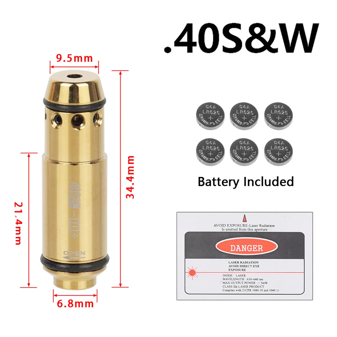 SmartGearPros Tactical 9mm/7.62x39 Training Laser Bullet - Dry Fire Bore Sight Snap Cap