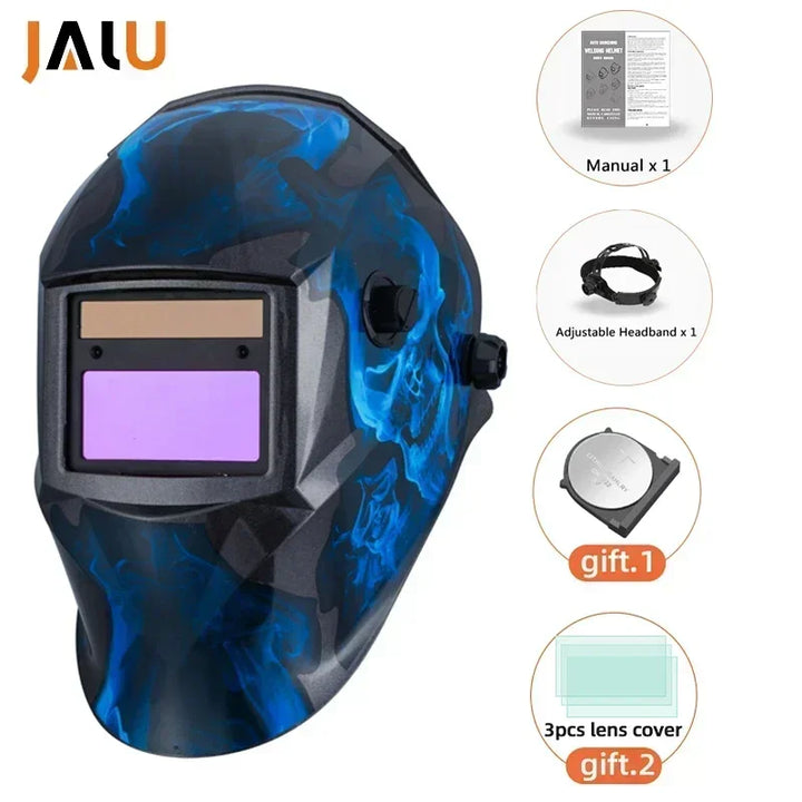 Helmet surface shown to resist sparks and splatter