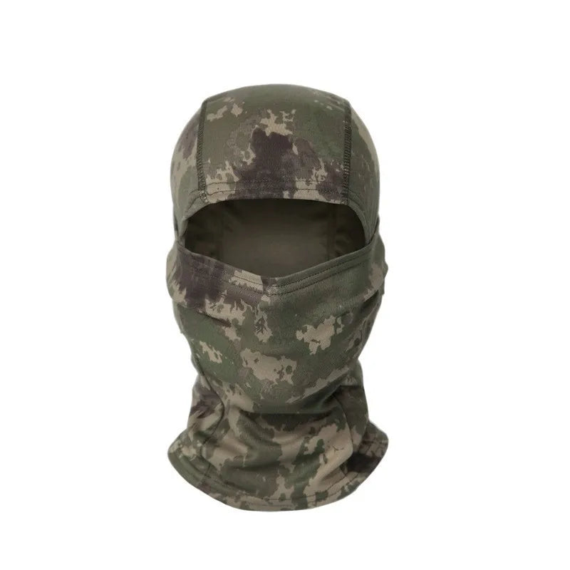 Camouflage balaclava on a white background